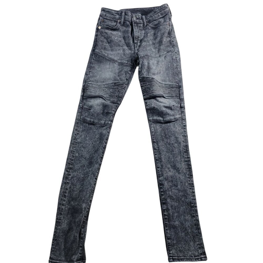 American Eagle Jeans Mens 30x30 Stacked Skinny Black Distressed